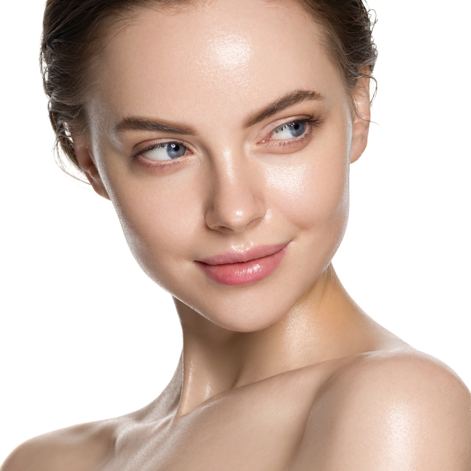 Beauty woman healthy clean skin beautiful female young model isolated on white