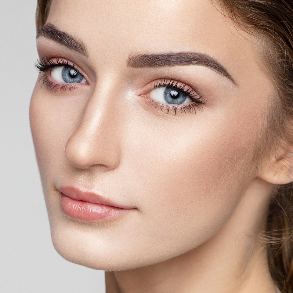 Beauty portrait of female face with natural clean skin